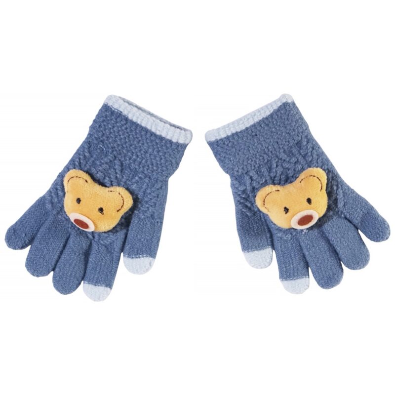 Kitti παιδικά πλεκτά γάντια «Blue Teddy»