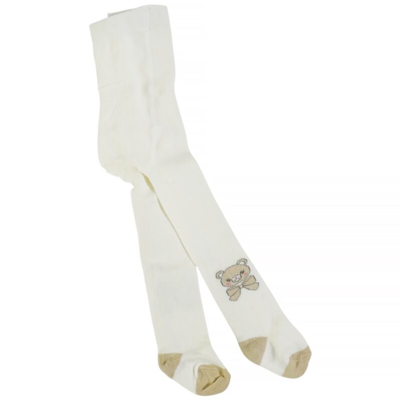 Katarmino Baby βρεφικό χοντρό καλσόν «Cute Ecru Animal»