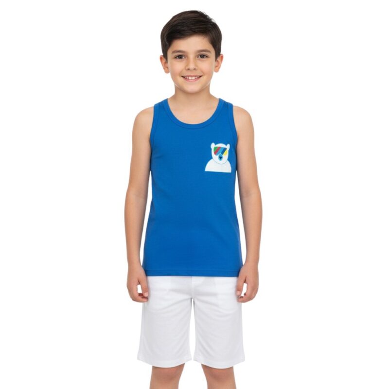 Defne Baby φανελάκι με στάμπα «Blue Skier Bear»