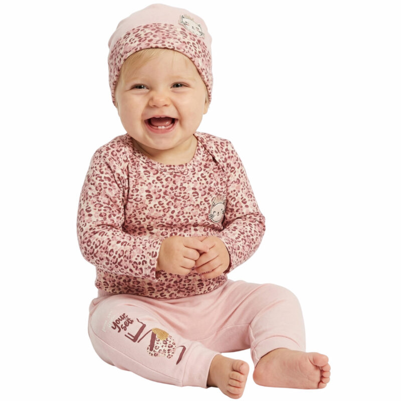 Miniworld σετ κορμάκι, παντελόνι, σκουφάκι από λεπτό ύφασμα «Kitten Queen»