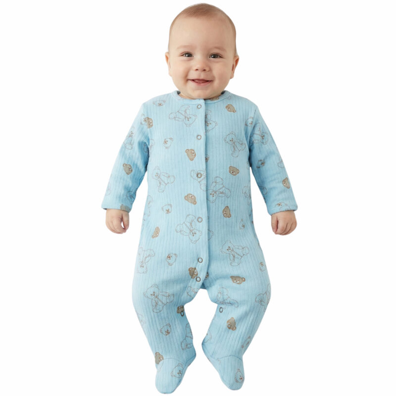 Midirik βρεφικό λεπτό φορμάκι «Blue Teddies»