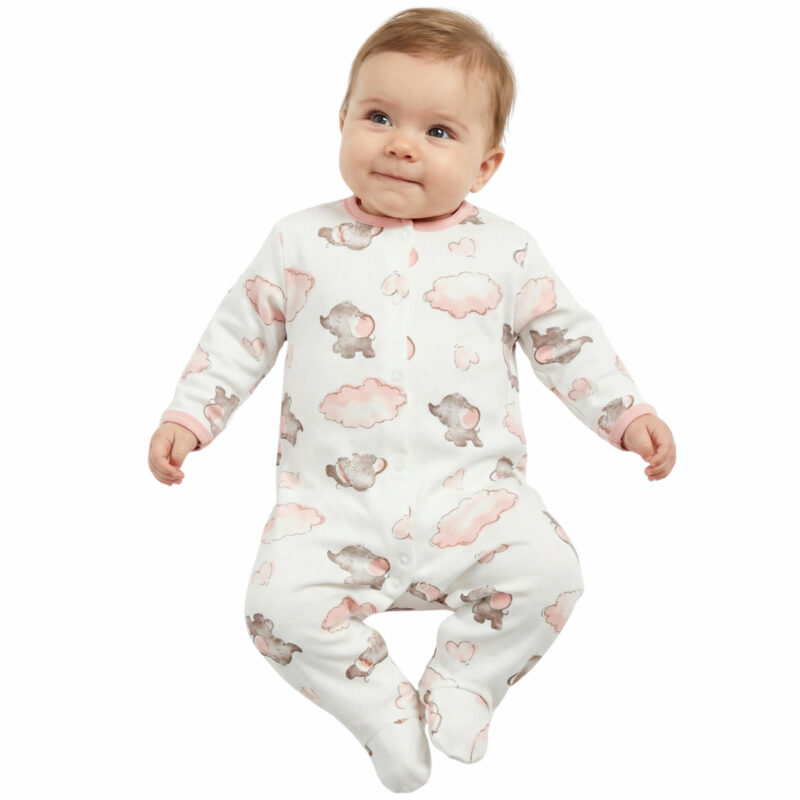 Midirik βρεφικό ολόσωμο λεπτό φορμάκι «Sweet Elephants»