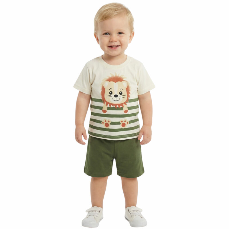 Cilgin Baby βρεφικό σετ μπλούζα με σορτσάκι «Oil Baby Lion»