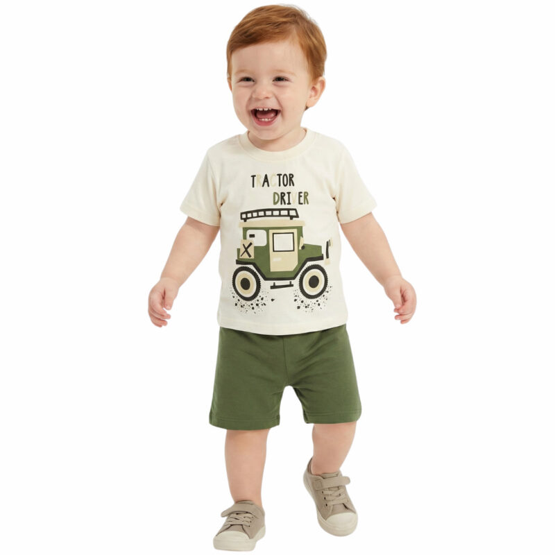 Cilgin Baby βρεφικό σετ μπλούζα με σορτσάκι «Tractor Driver»