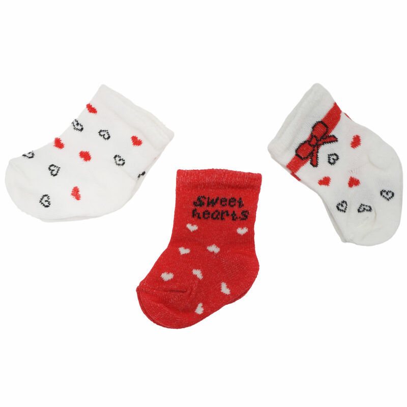Icon Baby βρεφικές καλτσούλες τριών τεμαχίων «Sweethearts»