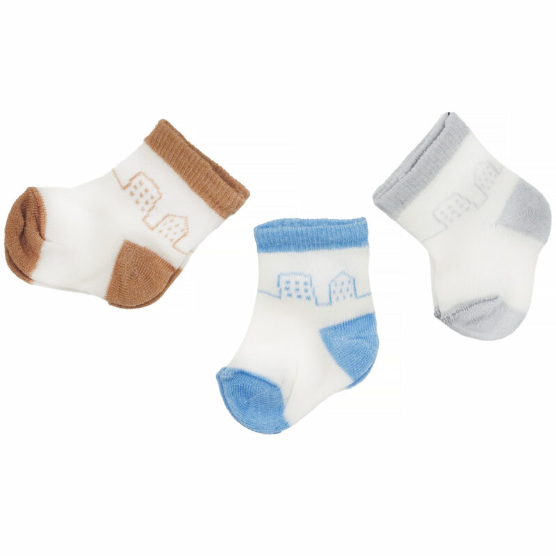 SVS Baby βρεφικές καλτσούλες τριών τεμαχίων «Tiny Houses»