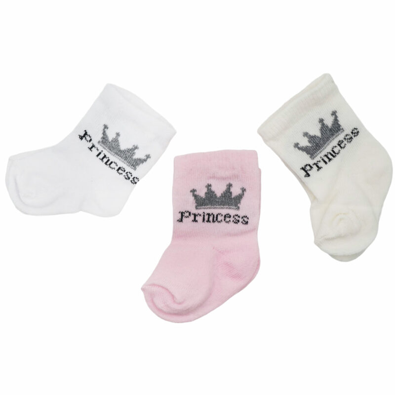 SVS Baby βρεφικές καλτσούλες τριών τεμαχίων «Princess Walk»