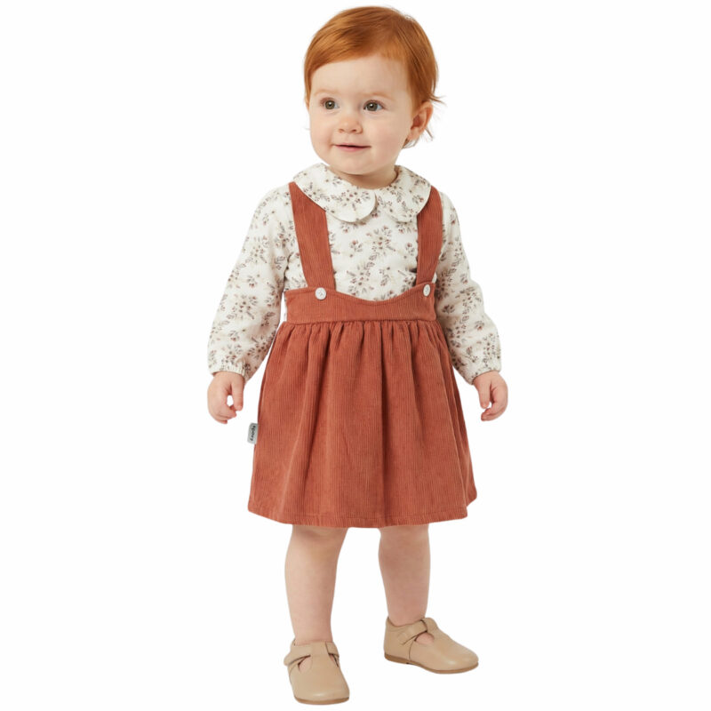 Bebedex’s Plus βρεφικό μακρυμάνικο φόρεμα από λεπτό κοτλέ ύφασμα «Autumn Bloom»