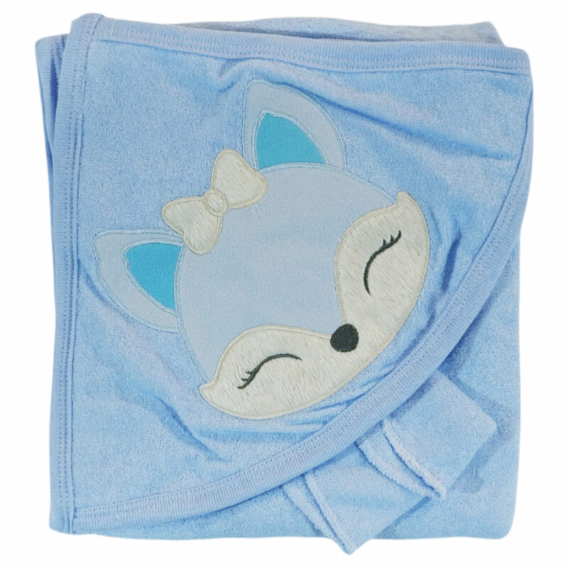 Pamuk Baby μπουρνουζοπετσέτα με πανάκι μπάνιου (0,74 m x 1,00 m) «Fox Splashes»