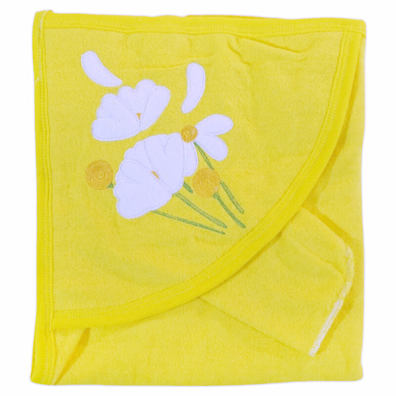 Pamuk Baby μπουρνουζοπετσέτα με πανάκι μπάνιου (0,74 m x 1,00 m) «Flower Splashes»