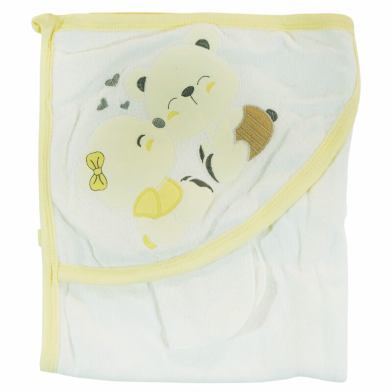 Pamuk Baby μπουρνουζοπετσέτα με πανάκι μπάνιου (0,78 m x 1,00 m) «Bubbles Kiss»