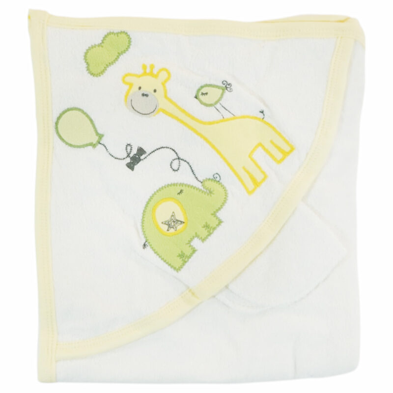Pamuk Baby μπουρνουζοπετσέτα με πανάκι μπάνιου (0,74 m x 1,00 m) «Animals Splashes»