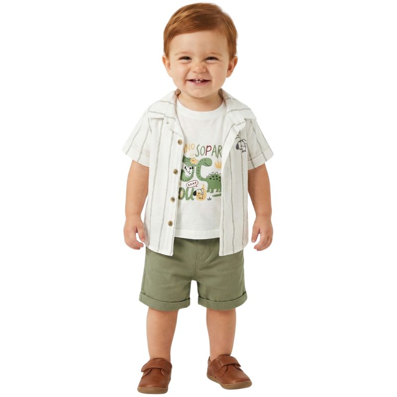 Bebedex’s Plus βρεφικό σετ πουκάμισο, μπλουζάκι και βερμούδα «Awesome Cool Dude»
