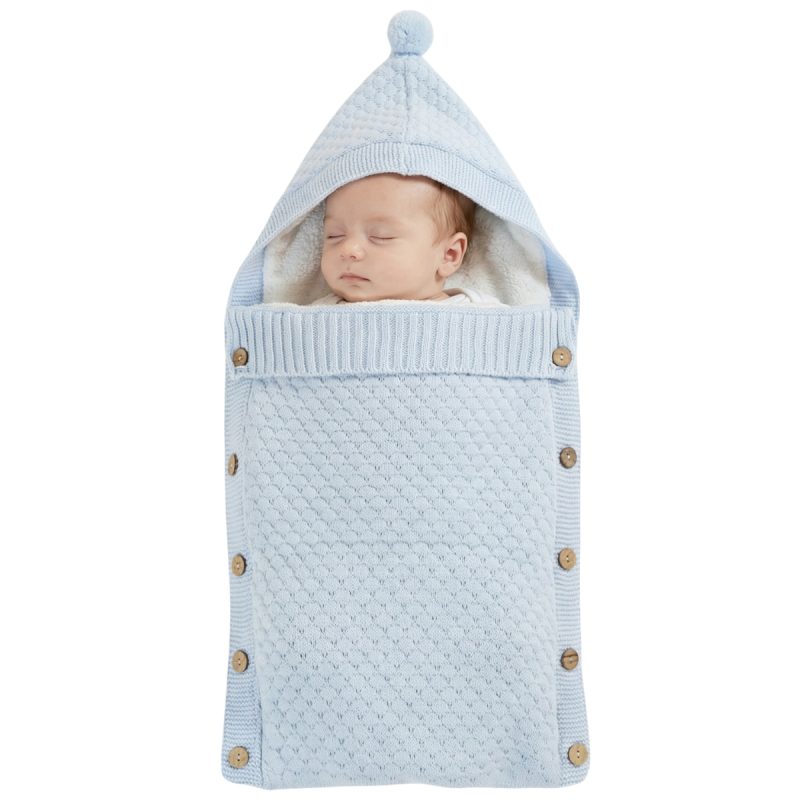 Da-Co Kids πλεκτός βρεφικός υπνόσακος (0,71cm x 0,41cm) «Light Blue Nest»