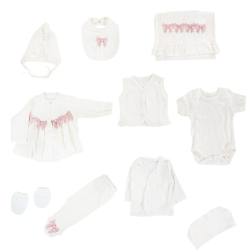 Baby Zuhu σετ δώρου για νεογέννητα δέκα τεμαχίων από λεπτό ύφασμα «Pearl Elegance»