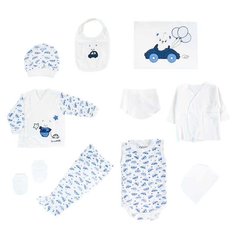 Petino σετ δώρου για νεογέννητα δέκα τεμαχίων από λεπτό ύφασμα «First Road Trip»
