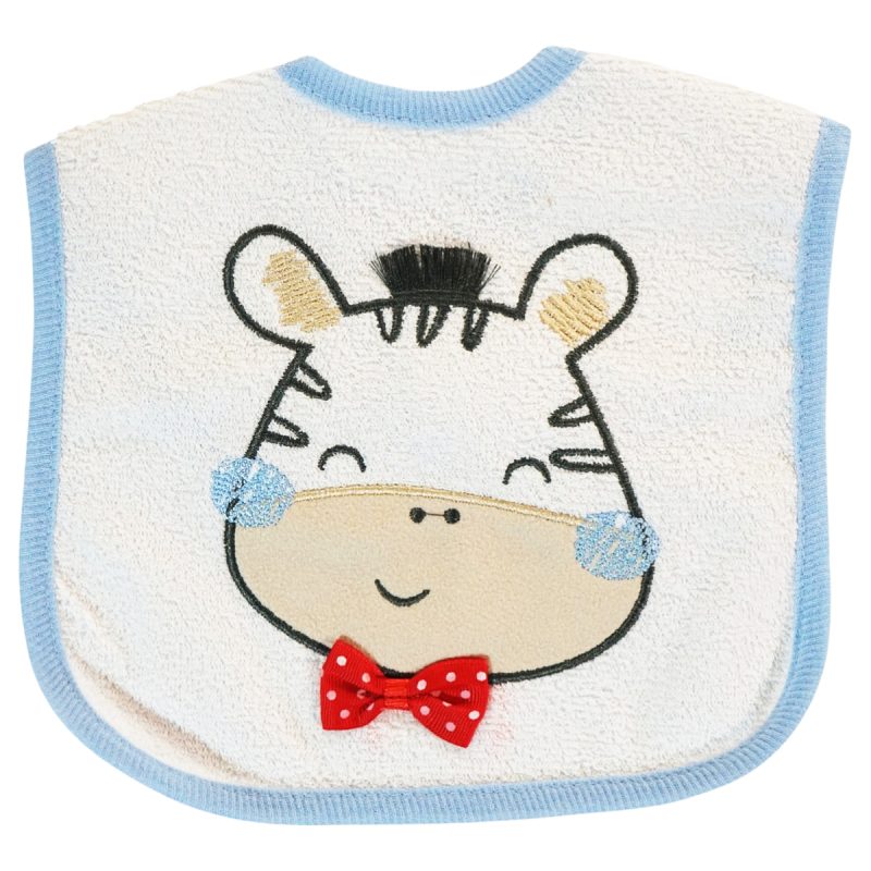 Baby Tone σαλιάρα φαγητού «Striped Safari Blue Bites»