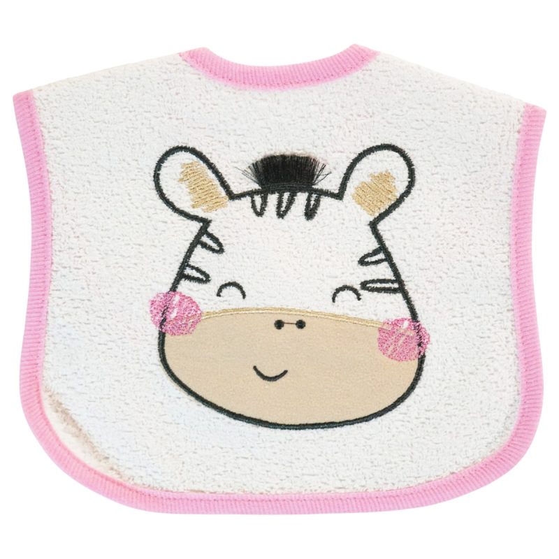 Baby Tone σαλιάρα φαγητού «Striped Safari Pink Bites»