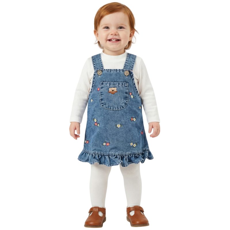 Koala βρεφικό σετ τζιν φορεματάκι με μπλουζάκι «Perfect Match»