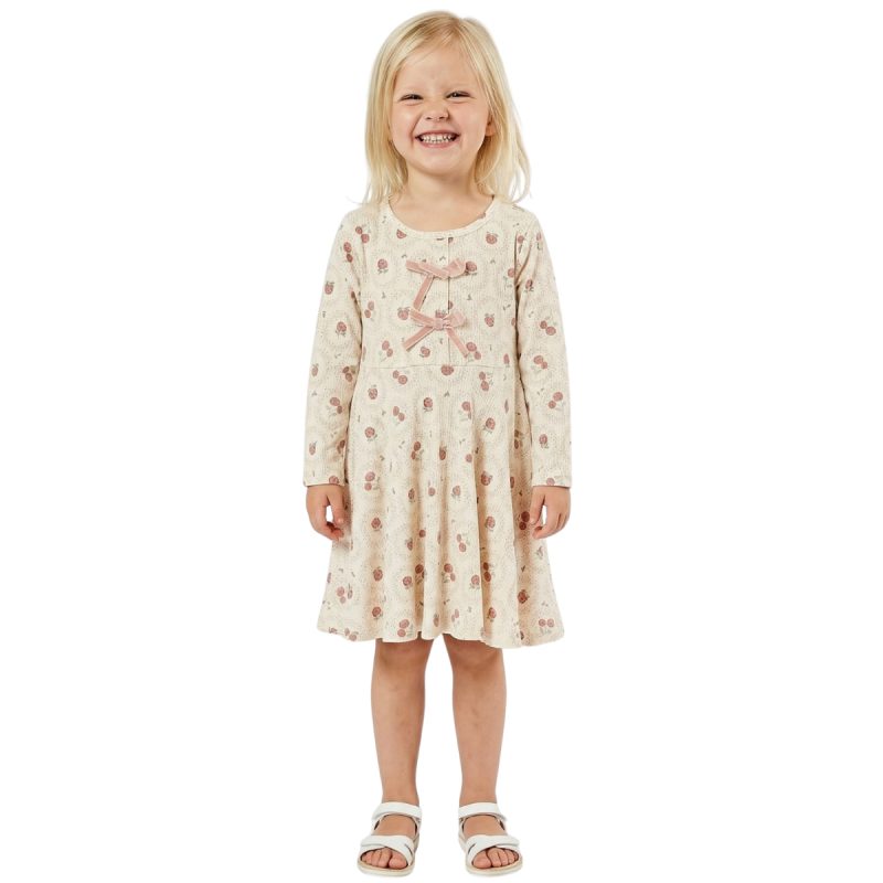 Deco Kids μακρυμάνικο φόρεμα από λεπτό ύφασμα «Bow Garden»