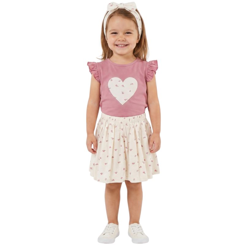 Deco Kids σετ μπλουζάκι με φούστα και κορδέλα για τα μαλλιά «Lilac Magic»
