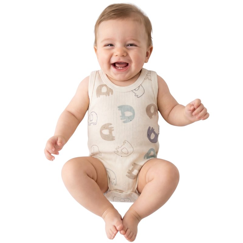 Nayinom αμάνικο βρεφικό κορμάκι «Elephant Friends»