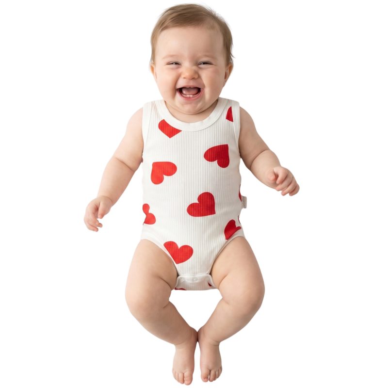 Nayinom αμάνικο βρεφικό κορμάκι «Lovely Hearts»