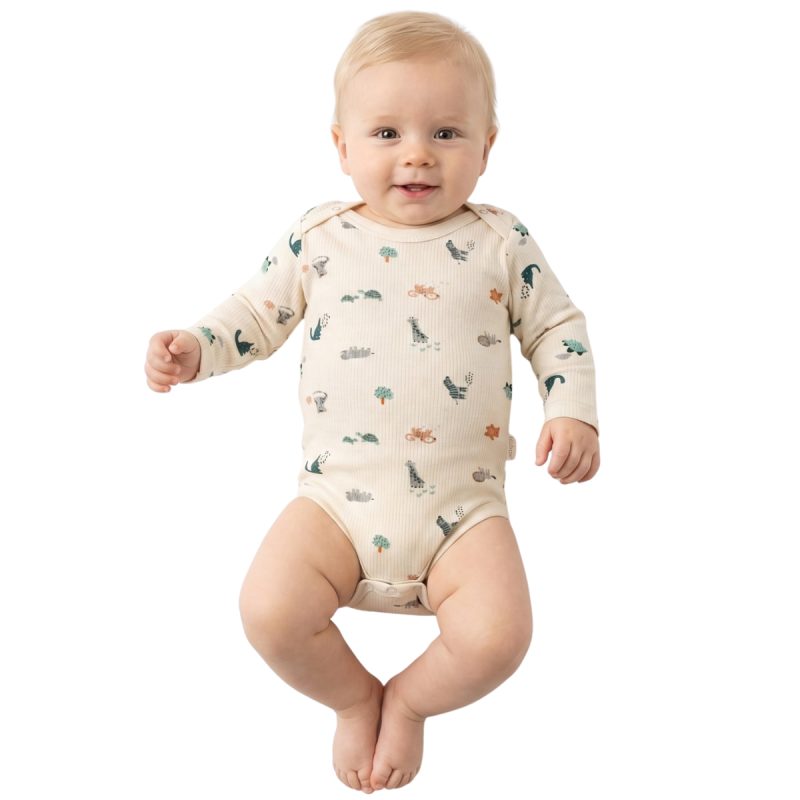 Nayinom μακρυμάνικο βρεφικό κορμάκι «Dino Tales»
