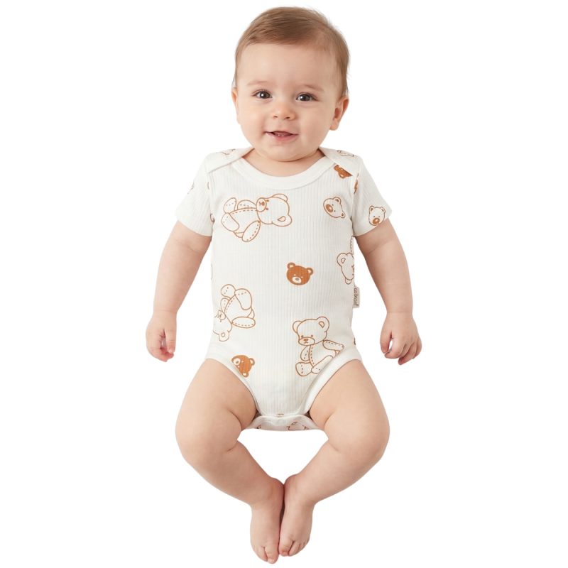 Nayinom κοντομάνικο βρεφικό κορμάκι «Bear Hugs»