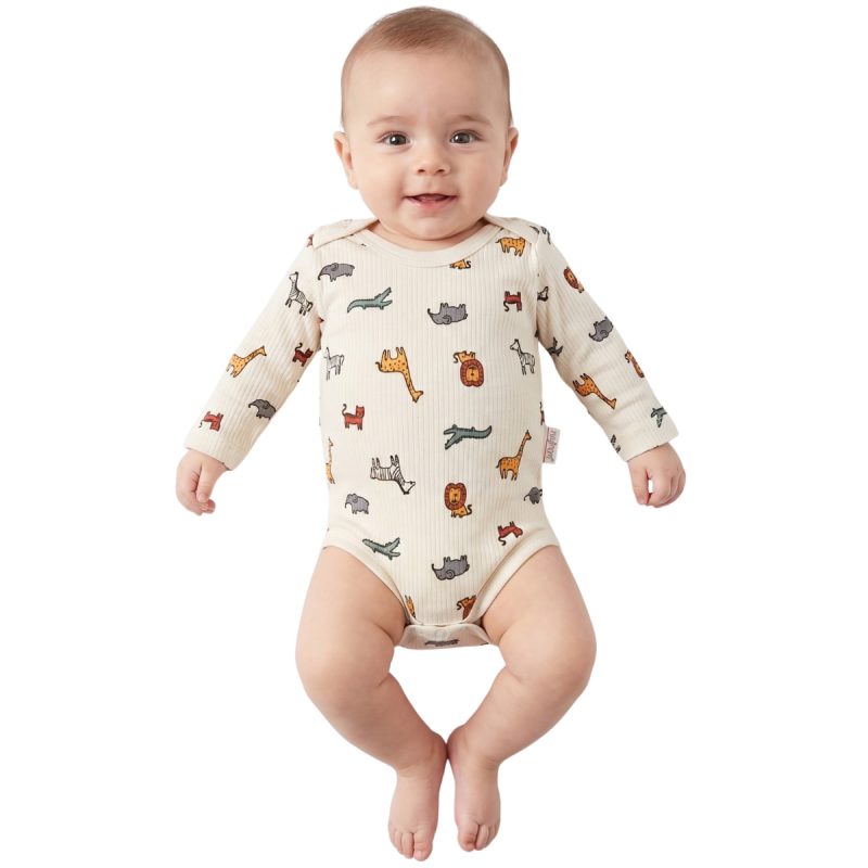 Nayinom μακρυμάνικο βρεφικό κορμάκι «Jungle Buddies»