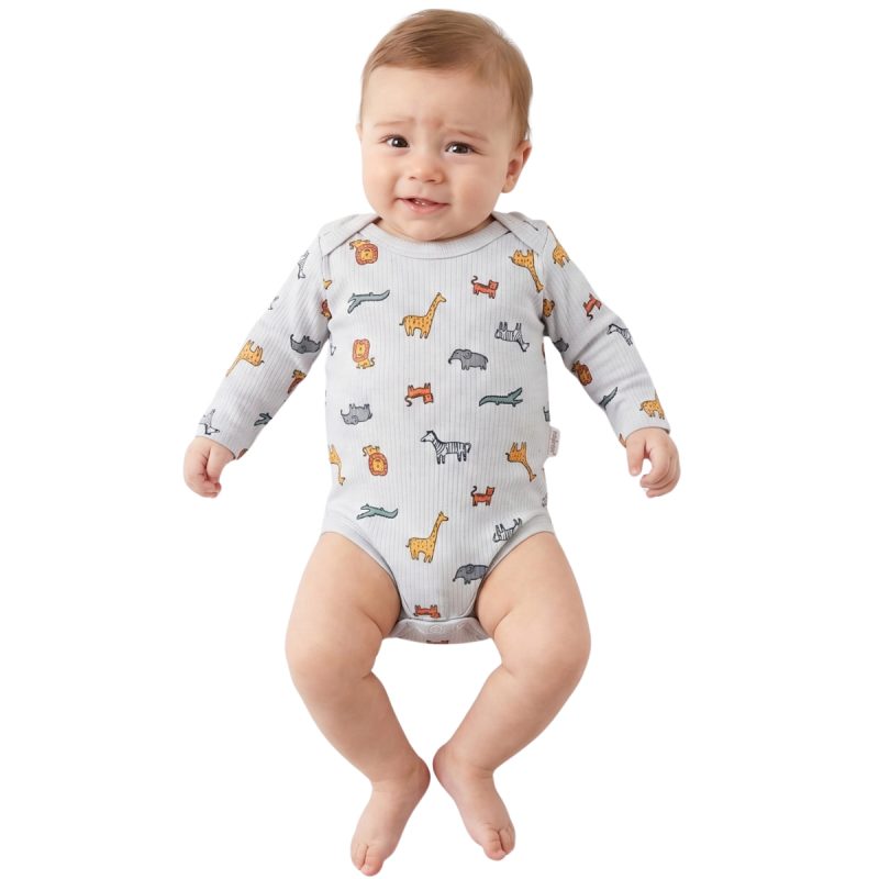 Nayinom μακρυμάνικο βρεφικό κορμάκι «Jungle Buddies»